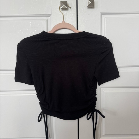 Zara Black Scrunched Crop Top. Size S. - Picture 2 of 4